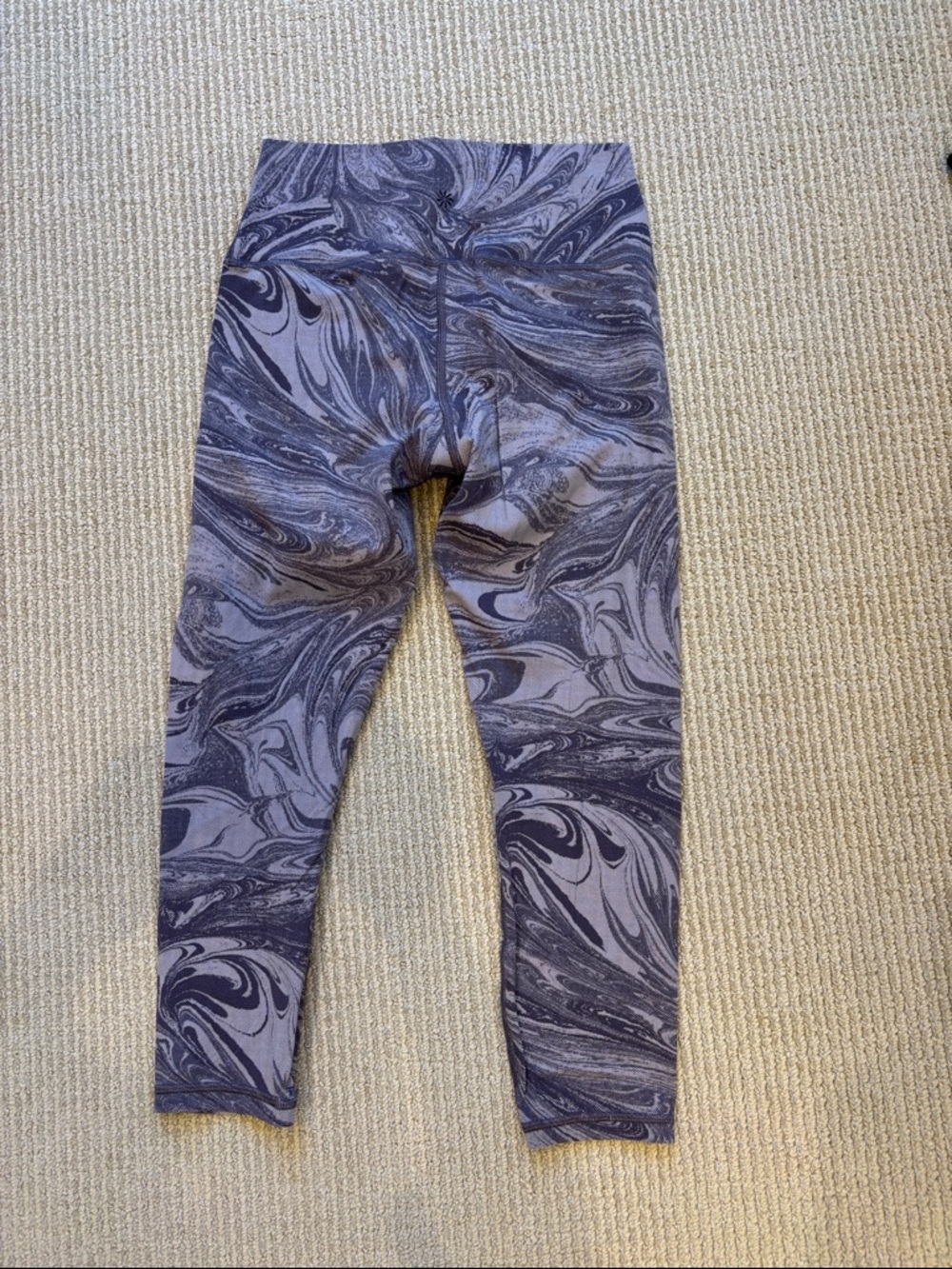 Athleta Purple Marble-Print Leggings